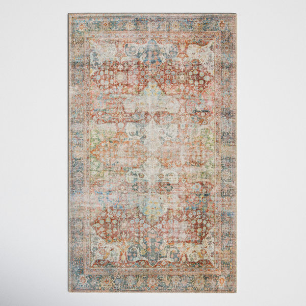 Blue And Terracotta Rug | Wayfair